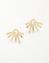 Radiant Sun Sterling Silver Stud Earrings with Sparkling CZ